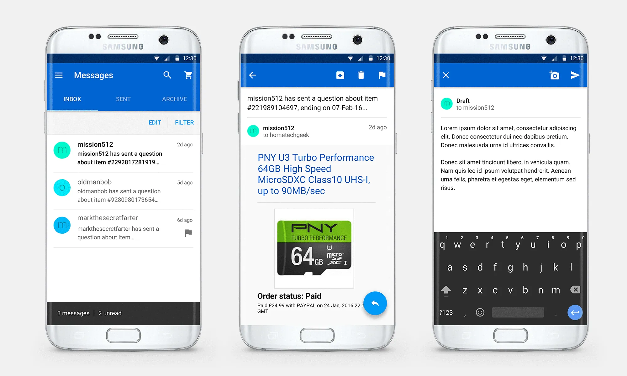 eBay Android checkout and purchase flow