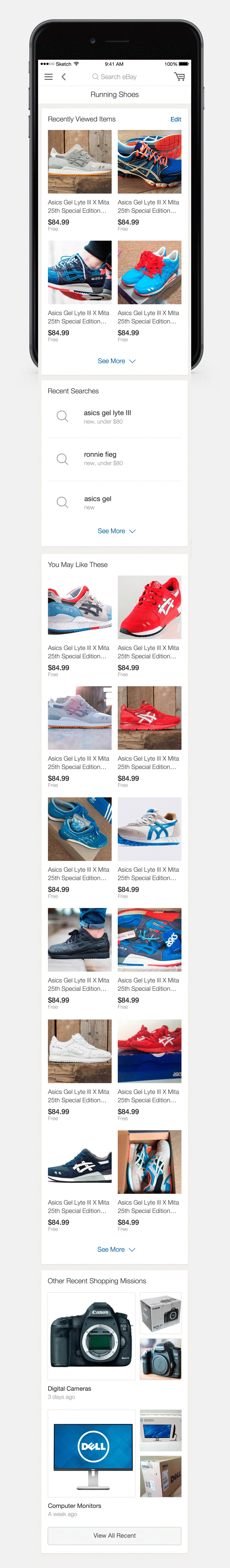 eBay Shopping Intents cross-device continuation experience