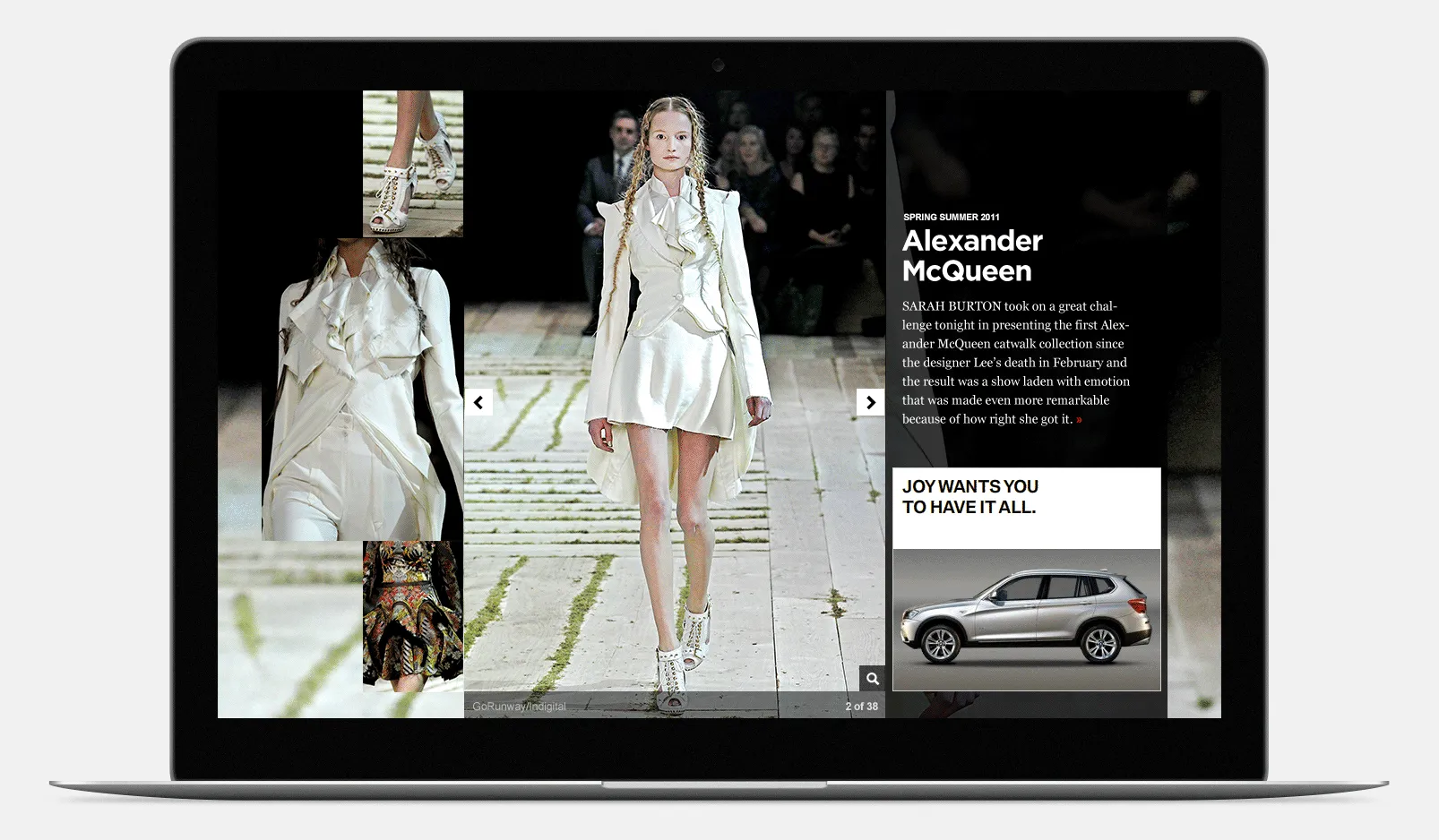Vogue.com fashion show browsing experience