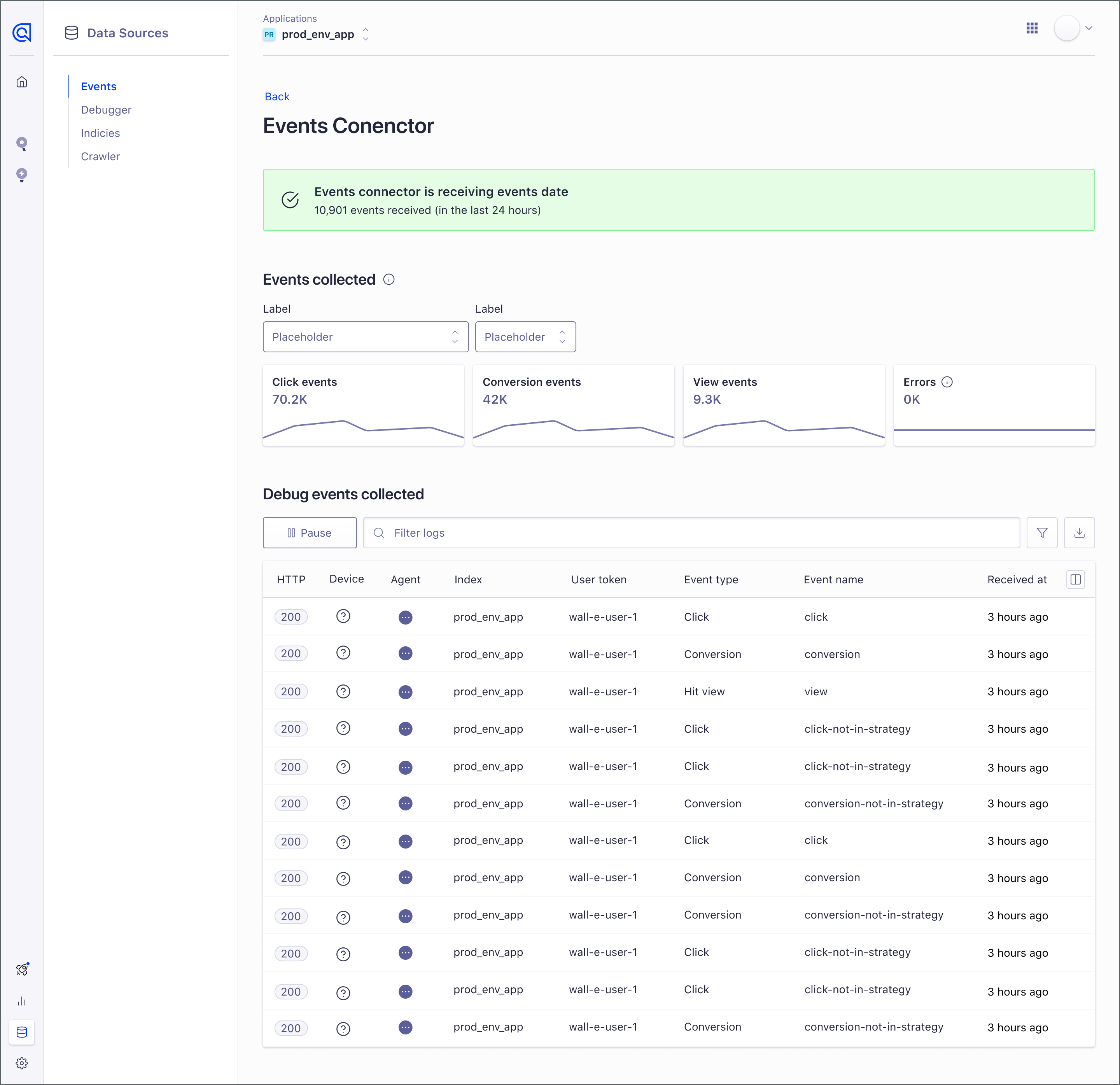 Events health ingest overview