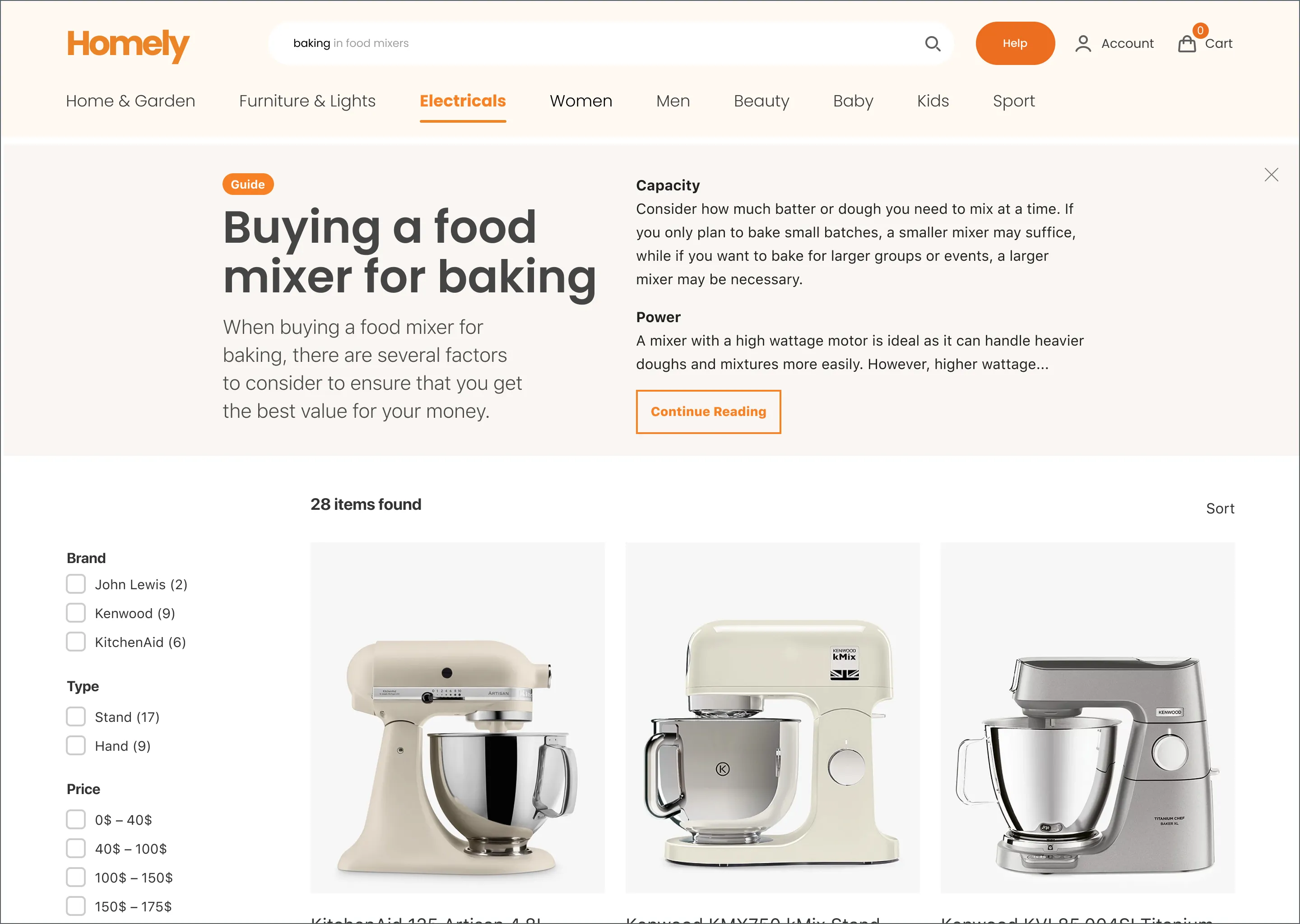 Dynamically create content to educate users who start with broad search queries